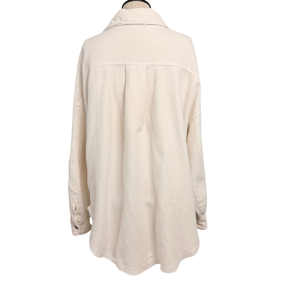 Free People Ruby Jacket Cream Fleece Oversized Button Down Shacket Womens M - Picture 5 of 10